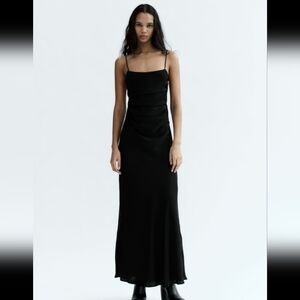 NWT Zara Draped Open Back Maxi Dress